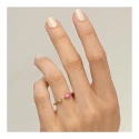 Anillo Mon Petit Diamant Elegía Mujer Plata Baño Oro, Rubí y Diamante SOR002