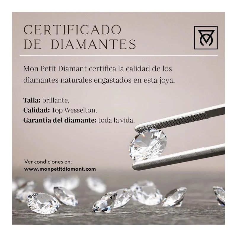 Anillo Mon Petit Diamant Elegía Mujer Plata Baño Oro, Rubí y Diamante SOR002