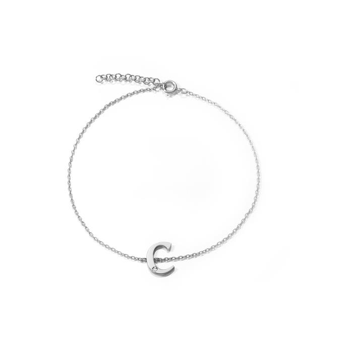 Pulsera Mon Petit Diamant Mujer Letra C Plata y Diamante PUPC