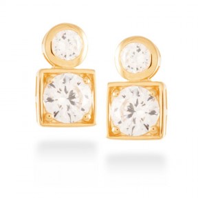 Pendientes Luxenter Duruma Mujer Plata Baño Oro y Circonitas brillantes EZ008Y0000