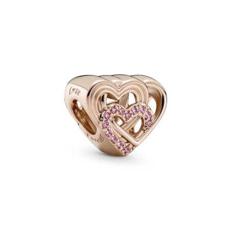 Charm Pandora Rose Corazones de Amor Entrelazados 789529C01