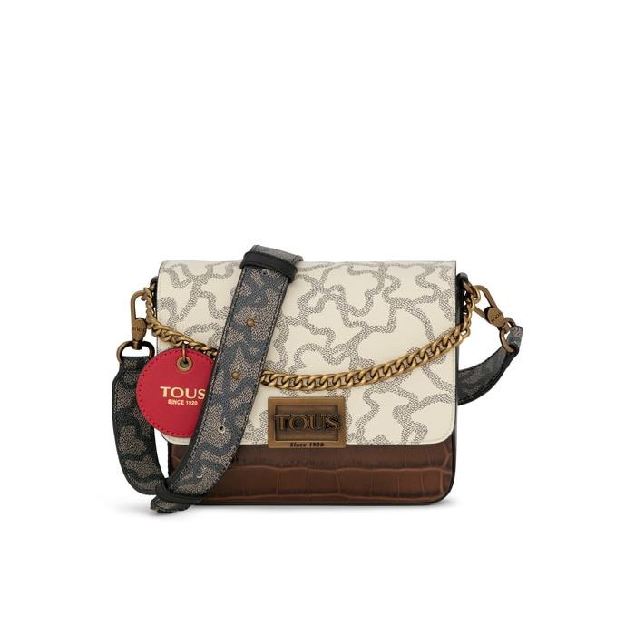 Bandolera TOUS Mujer Kaos Legacy Beige y Marrón Pequeño 195900724