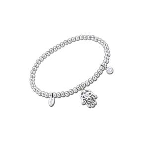Pulsera Lotus Style Millennial Mujer Mano de Fátima y Bolitas Acero Inoxidable LS2170-2/3