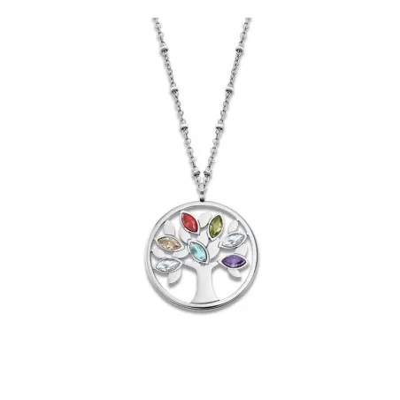 Gargantilla Lotus Style Mujer Árbol de la Vida Acero Inoxidable y Circonitas Multicolor LS2192-1/1