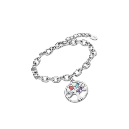 Pulsera Lotus Style Mujer Árbol de la Vida Acero Inoxidable y Circonitas Multicolor LS2192-2/1