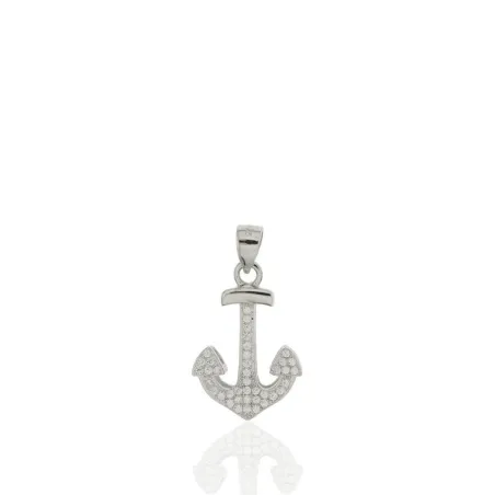 Colgante Algecor Mujer Plata Baño Rodio y Circonitas Ancla CCO0316