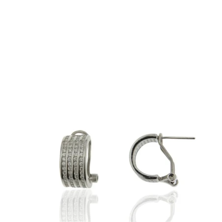 Pendientes Algecor Mujer Plata Baño Rodio y Circonitas CPE0388
