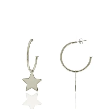 Pendientes Algecor Mujer Aro y Estrella Plata PPE1190-RD