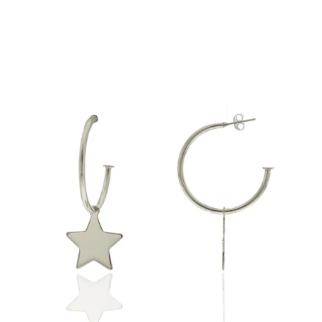 Pendientes Algecor Mujer Aro y Estrella Plata PPE1190-RD