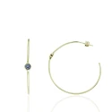 Pendientes Algecor Mujer Aro Plata Baño Oro y Circonita Azul CPA0067-DO-AZ