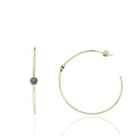 Pendientes Algecor Mujer Aro Plata Baño Oro y Circonita Morada CPA0067-DO-MO
