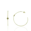 Pendientes Algecor Mujer Aro Plata Baño Oro y Circonita Verde CPA0067-DO-VE