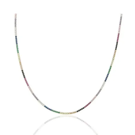 Gargantilla Algecor Mujer Riviere Plata y Piedras Multicolor CGA0217-RD
