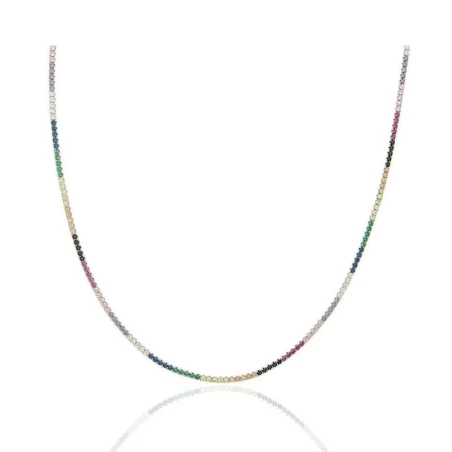 Gargantilla Algecor Mujer Riviere Plata y Piedras Multicolor CGA0217-RD