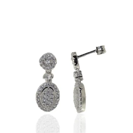 Pendientes Algecor Mujer Ovalado Plata y Circonitas CPE0312