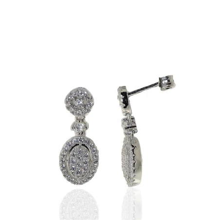Pendientes Algecor Mujer Ovalado Plata y Circonitas CPE0312
