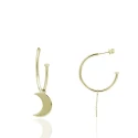 Pendientes Algecor Mujer Plata Baño Oro Aro y Luna PPE1189-DO