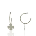 Pendientes Algecor Mujer Plata Baño Rodio Aro y Trébol PPE1192-RD