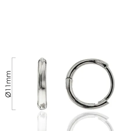 Pendientes Algecor Mujer Aro Plata Baño Rodio CPA0137-RD