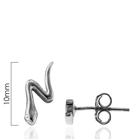 Pendientes Algecor Serpiente Mujer Plata Baño Rodio CPE1033-RD