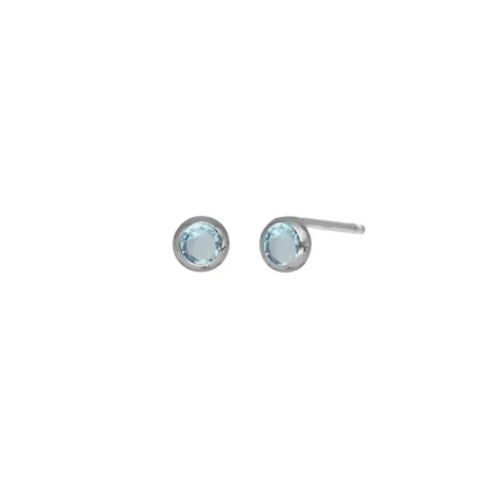 Pendientes Victoria Cruz Lis Mujer Plata y Cristal Swarovski Aquamarina A3959-10HT