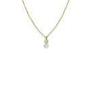 Gargantilla Victoria Cruz Amalia Mujer Plata Baño Oro, Perla y Cristal Swarovski Peridoto A3947-14DG