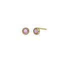 Pendientes Victoria Cruz Lis Mujer Plata Baño Oro y Cristal Swarovski Violeta A3959-31DT