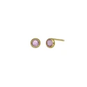 Pendientes Victoria Cruz Lis Mujer Plata Baño Oro y Cristal Swarovski Violeta A3959-31DT