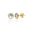 Pendientes Victoria Cruz Basic Mujer Plata Baño Oro y Cristal Transparente Swarovski A3331-35T