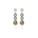Pendientes Victoria Cruz Louis Mujer Plata Baño Oro y Cristal Swarovski A3627-3DT