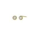 Pendientes Victoria Cruz Lis Mujer Plata Baño Oro y Cristal Blanco Swarovski A3959-07DT
