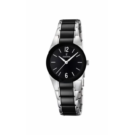Reloj Festina Ceramic Mujer Analógico Plateado y Negro F16534/2