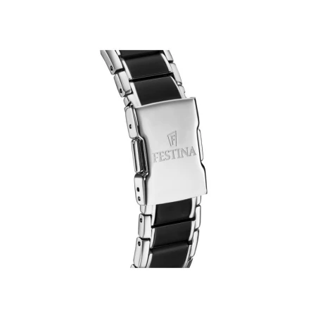 Reloj Festina Ceramic Mujer Analógico Plateado y Negro F16534/2