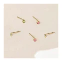 Pendientes Victoria Cruz Lis Mujer Plata Baño Oro y Cristal Blanco Swarovski A3959-07DT