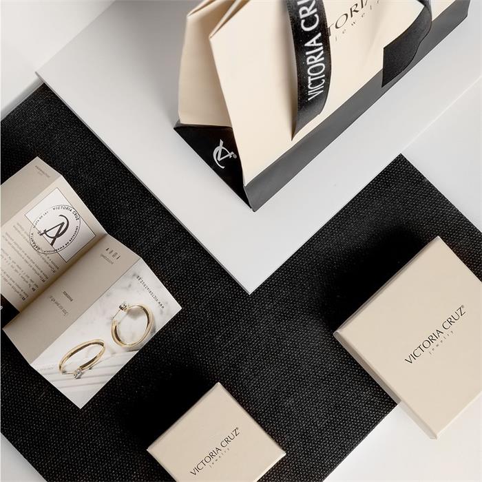 Pendientes Victoria Cruz Lis Mujer Plata Baño Oro y Cristal Blanco Swarovski A3959-07DT