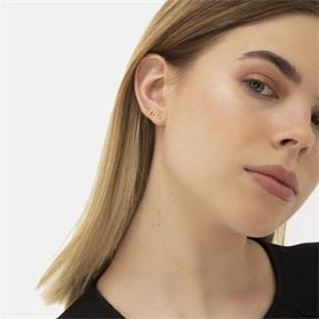 Pendientes Victoria Cruz Lis Mujer Plata Baño Oro y Cristal Swarovski Rosa A3959-04DT 2