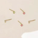 Pendientes Victoria Cruz Lis Mujer Plata Baño Oro y Cristal Swarovski Rosa A3959-04DT