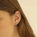 Pendientes Victoria Cruz Lis Mujer Plata Baño Oro y Cristal Swarovski Rosa A3959-04DT