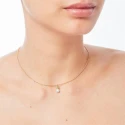 Gargantilla Victoria Cruz Amalia Mujer Plata Baño Oro, Perla y Cristal Swarovski Peridoto A3947-14DG
