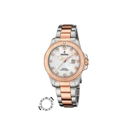Reloj Festina Boyfriend Mujer Analógico Plateado y Rosado F20505/1