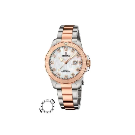 Reloj Festina Boyfriend Mujer Analógico Plateado y Rosado F20505/1