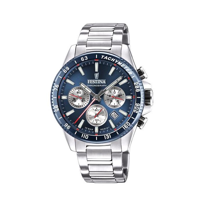 Reloj Festina Hombre Cronógrafo Plateado y Azul F20560/2