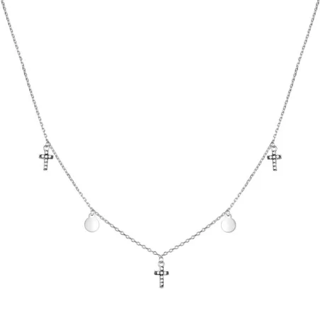 Gargantilla Luxenter Lara Mujer Plata Chapitas y Cruces NH3630000