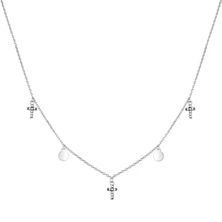 Gargantilla Luxenter Lara Mujer Plata Chapitas y Cruces NH3630000