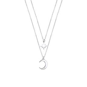 Gargantilla Lotus Silver Mujer Estrella y Luna Plata LP3021-1/1