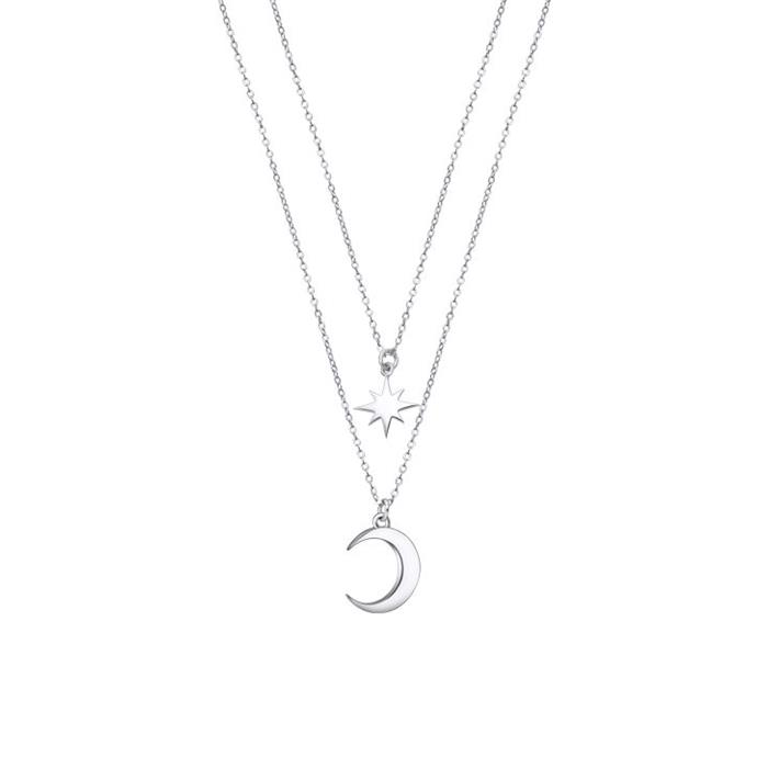 Gargantilla Lotus Silver Mujer Estrella y Luna Plata LP3021-1/1