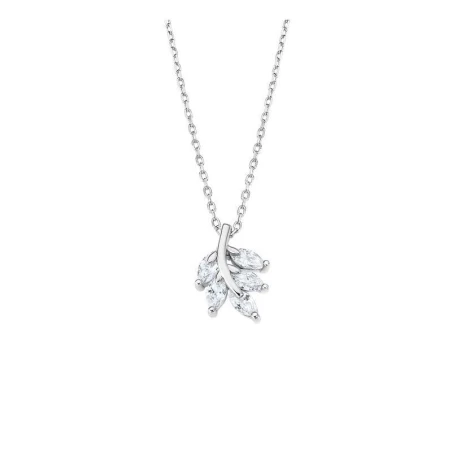 Gargantilla Lotus Silver Mujer Hoja Plata y Circonitas LP3086-1/1