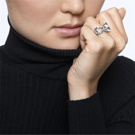 Anillo Swarovski Millenia Mujer Baño Rodio y Cristales Blancos 5609000