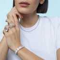 Anillo Swarovski Millenia Mujer Baño Rodio y Cristales Blancos 5609000