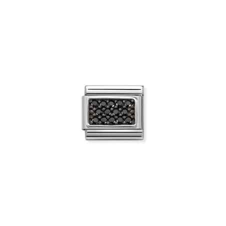 Composable CL PAVE OX en acero, circonitas y plata 925 Negro